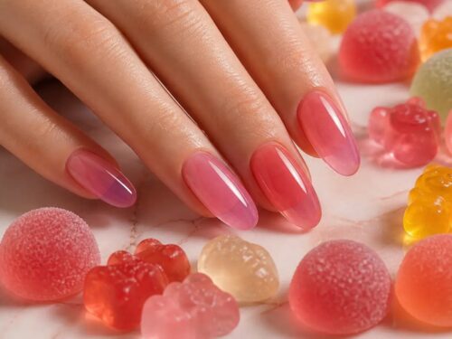 jelly nails manicure effetto gelatina con caramelle