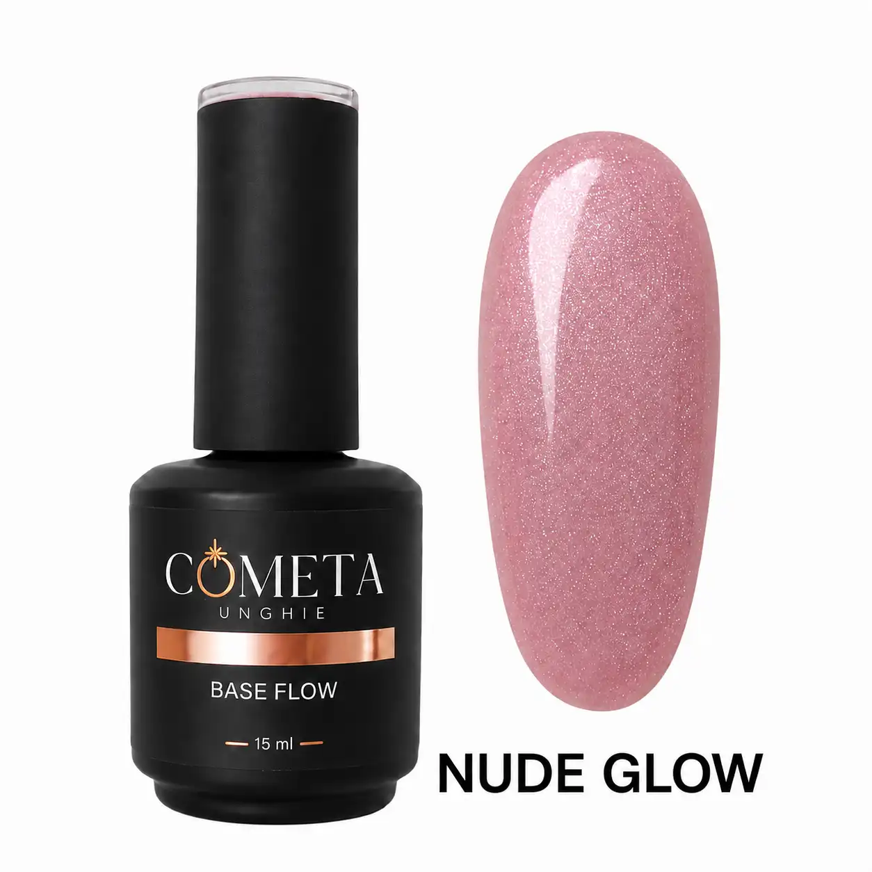 Base Flow Nude Glow 15 ml Cometa Unghie con micro glitter luminosi